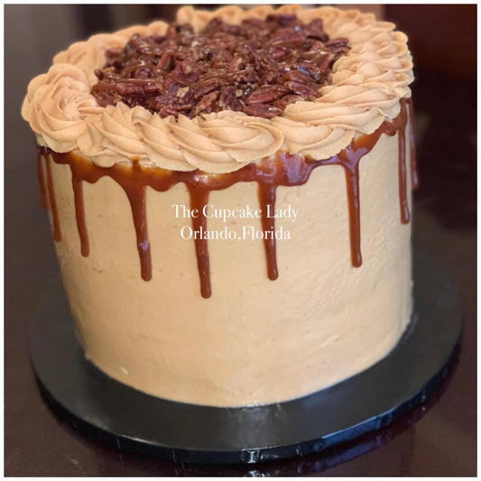 Caramel Cake with Roasted Pecans